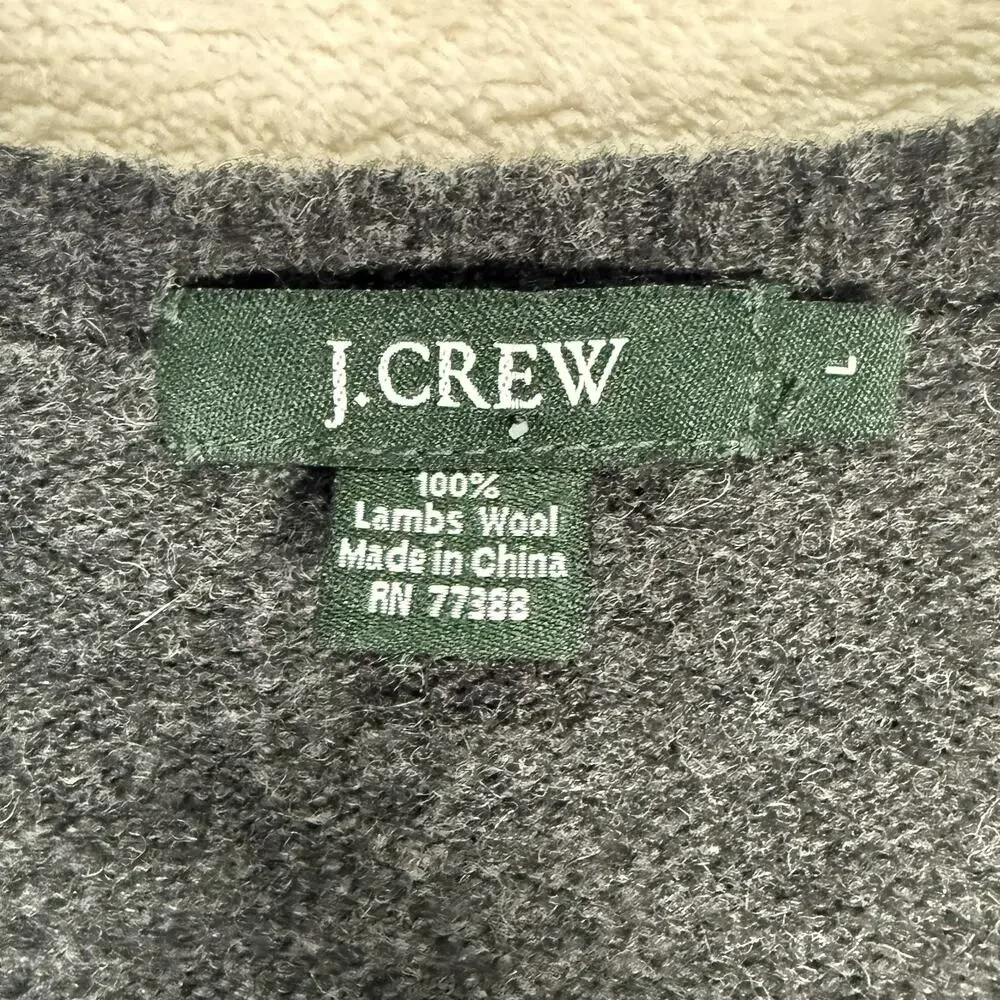 VTG J Crew Argyle Pattern V Neck Lambswool Knit Sweater Men's Size Large Y2K
